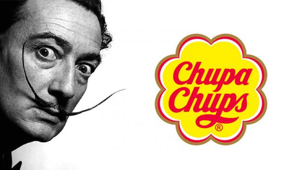 Chupa Chups, el primer caramel amb pal de la història. El seu logotip va ser creació de Dalí